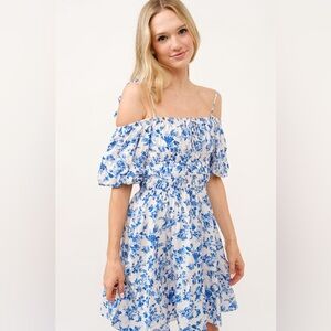 And The Why Off Shoulder Bubble Sleeve Dress